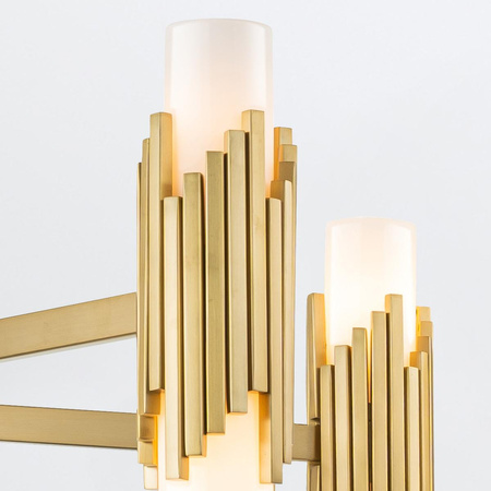 Żyrandol Marvele - 10 źródeł światła - Postarzany mosiądz (MARVELE10-AB-OPAL) - Elstead Lighting