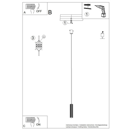 Lampa wisząca ze ściemniaczem Push Dimm/DALI2 IVAR 1 ultramaryna LED 3000K (TH.600) - Thoro Lighting