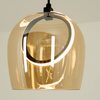 PENDANT LED LIGHT 6W 3000K METAL-SILICON-GLASS,BLACK-CHAMPAGNE (23079 Zambelis) - Zambelis