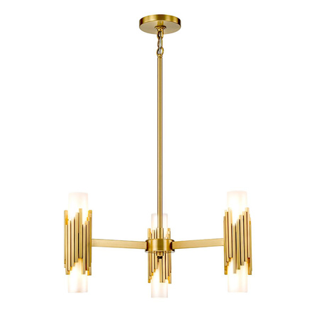Żyrandol Marvele - 6 źródeł światła - Postarzany mosiądz (MARVELE6-AB-OPAL) - Elstead Lighting