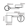 Kinkiet SNOW z wysięgnikiem czarny (LP-731/1WL BK) - Light Prestige