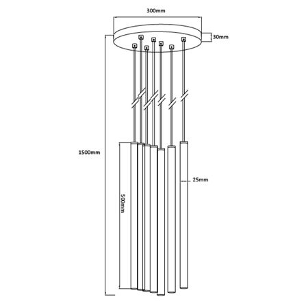 Lungo 7 złota lampa wisząca (LP-894/7P GD) - Light Prestige