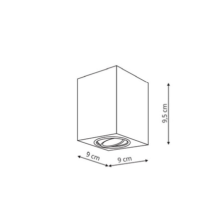 Oprawa Lyon 1 natynkowa czarna (LP-5881/1SM BK) - Light Prestige