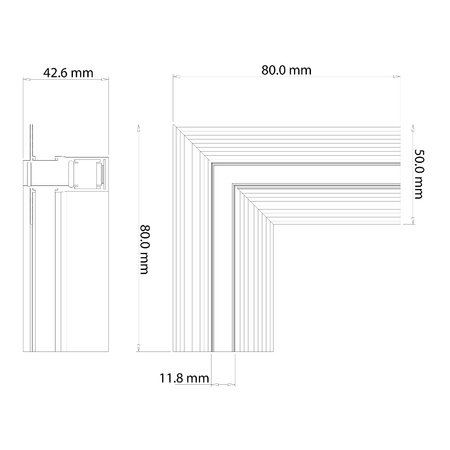 Narożnik L bok magnetic track 10mm (ML2184) - Milagro