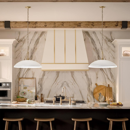 Lampa wisząca Delarosa - 1 źródło światła - Biały, szampański (KL-DELAROSA-P-WH) - Elstead Lighting