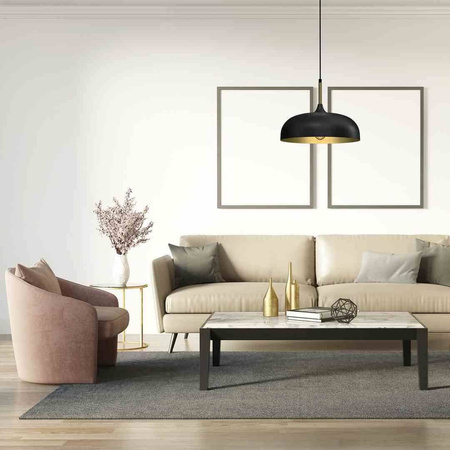 Lampa wisząca LINCOLN BLACK/GOLD 1xE27 35cm (MLP8030) - Milagro
