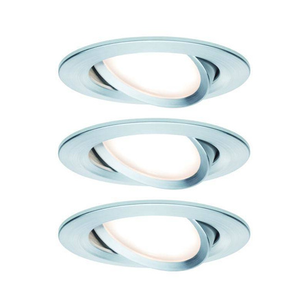 Zestaw Oprawa wbudowana Nova Coin LED 3-st ściemnianie ruchoma 3x6,5W 2700K 230V Aluminium (PL93487) - PAULMANN