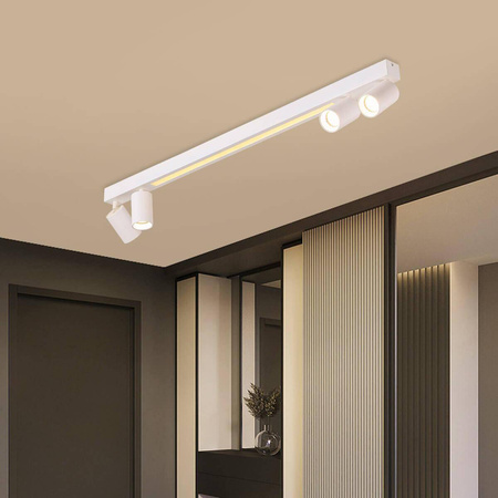 Lampa sufitowa z pilotem Perugia 4xGU10 + 1xLED biała  (LP-0703/4C WH) - Light Prestige
