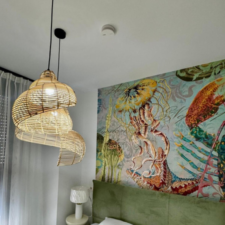 Ratanowa lampa wisząca Shella 60 cm jasne drewno 1xE27 (LP-1806/1P 60cm) - Light Prestige