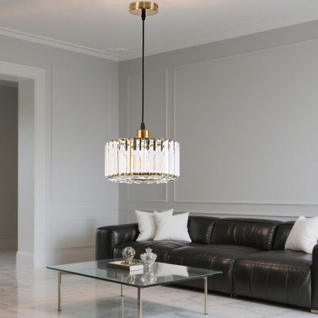 Okrągła lampa wisząca Vetro Złota1xE27 (LP-2910/1P GD round) - Light Prestige