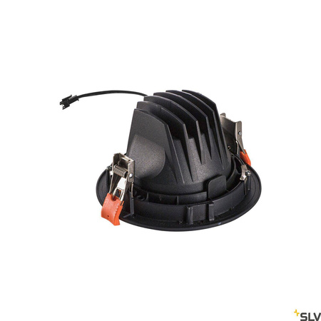 NUMINOS® MOVE DL L, wewnętrzna oprawa sufitowa wpuszczana LED, czarna/czarna 3000 K 55° obrotowa i pochylana (1003655) - SLV