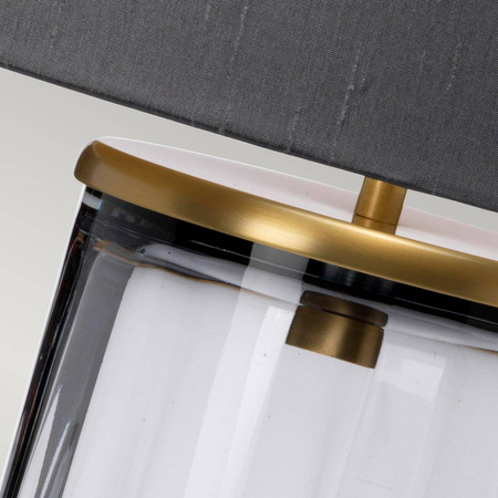 Lampa stołowa Reno - 1 źródło światła - Przydymione szkło/ Stary mosiądz (QN-RENO-SMOKE-AB) - Quintiesse