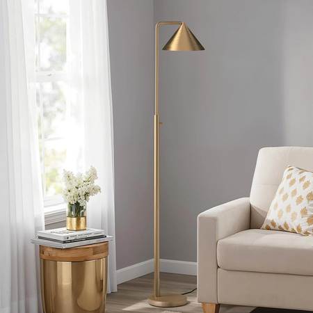 Lampa podłogowa Remyck - 1 źródło światła - Szczotkowane złoto (ALM-REMYCK-FL-GD) - Elstead Lighting