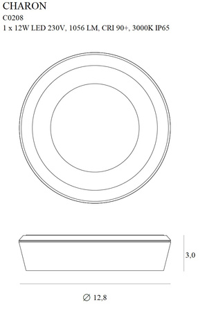 Lampa sufitowa CHARON IP65 (C0208) - Maxlight