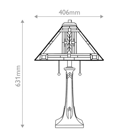 Lampa na stół w stylu Tiffany - Lampa stołowa Navajo Brązowy  (QZ-NAVAJO-TL-VB) - Elstead Lighting
