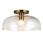 Półplafon Sylvia - 1 źródło światła - Szczotkowane złoto (ALM-SYLVIA-SF-BG-CL) - Elstead Lighting