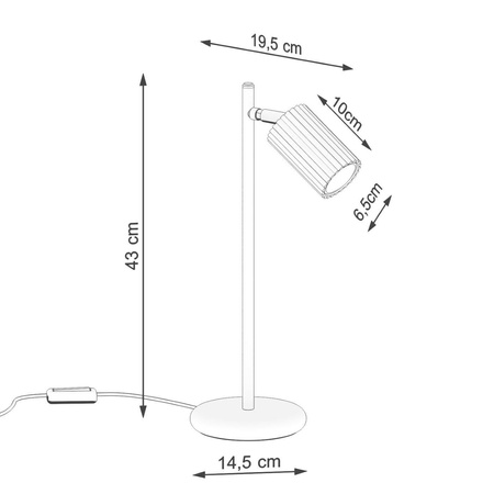 Lampa biurkowa KARBON zielona oliwka (SL.1624) - Sollux Lighting