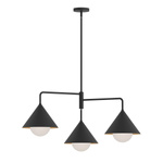 Żyrandol Remyck - 3 źródła światła - Matowa czerń (ALM-REMYCK3-BK) - Elstead Lighting