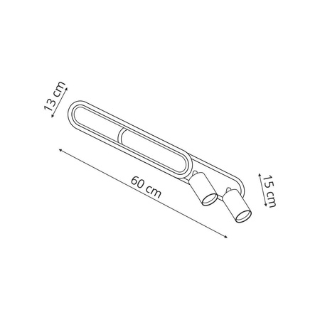 Podwójny reflektor z podświetleniem Spot Parma 2 długi czarny 2xGU10 LED CCT (LP-0612/2C L BK) - Light Prestige