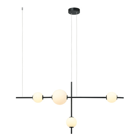 LED PENDANT LIGHT 18W 3000K GLASS & METAL WHITE-BLACK (20131 Zambelis) - Zambelis