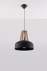 Lampa wisząca CASCO czarna/naturalne drewno (SL.0390) - Sollux