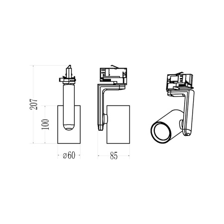 Oprawa Timor Track Czarny 1xGU10 3-obwodowy (ML2283) - Milagro