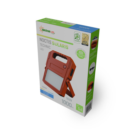 NOCTIS SOLARIS TECHNIC 10W CW IP54 235X175X40mm POMARAŃCZOWY 2 lata gw. SPECTRUM (SLI051001CW) - Spectrum LED
