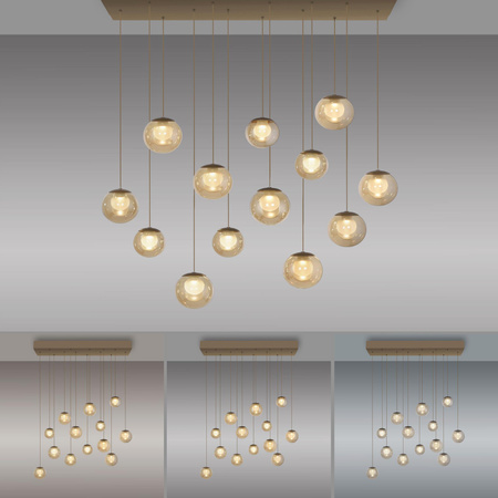 Wisząca lampa na pilota, z regulacją światła i wysokości PURE POPUP BRĄZOWA (2590-97) - Paul Neuhaus