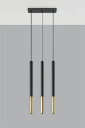 Lampa wisząca MOZAICA 3L czarny/złoto (SL.0892) - Sollux
