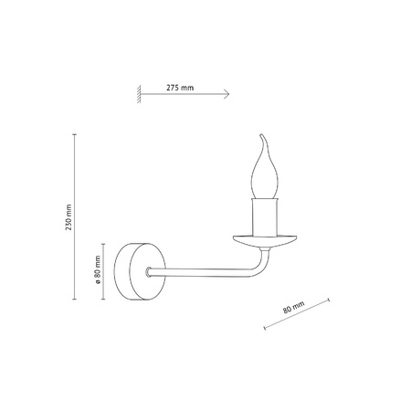LIMAL SABIA KINKIET 1XE14 (11344) - TK Lighting