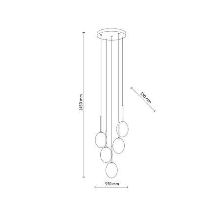 PEARL MIX LAMPA WISZACA 5XG9 (10844) - TK Lighting