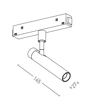 Reflektor do szyny magnetycznej 4,5W 3000K 48V, aluminium mosiężne (20180 Zambelis) - Zambelis