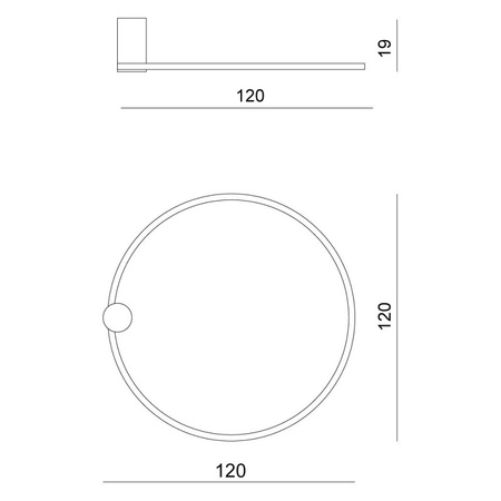 ECHO 50 Kinkiet / Plafon ciemny złoty 4000K (66432) - Ramko