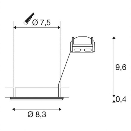 PIKA QPAR51, sufitowa, do wbudowania, ruchoma chrom, max. 50W