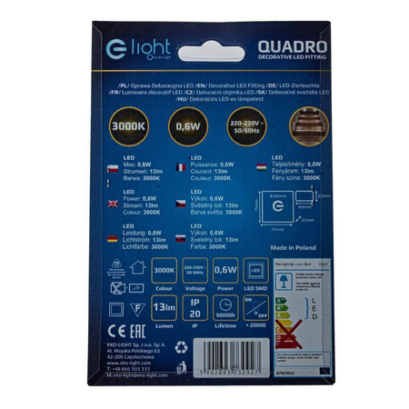 QUADRO Barwa Ciepła 3000K (EKS0927) - Eko-Light