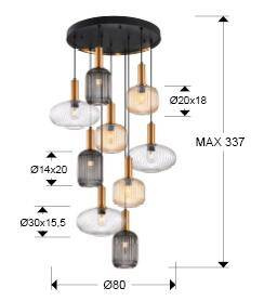 Norma lampa wisząca 9L (225090) - Schuller
