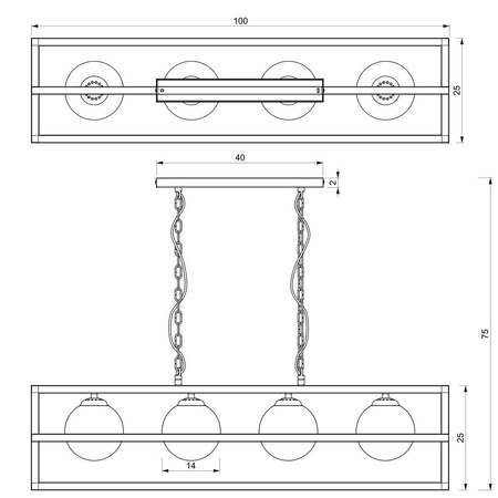 Lampa wisząca DIEGO 4 (MLP8570) - Milagro