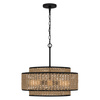 Lampa wisząca z plecionki rattanowej Teton (QZ-TETON-5P-MBK) - Elstead Lighting