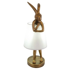 Lampa na komodę w sypialni Zajączek Haas S Złoty  (TL0107-S) - Yaskr
