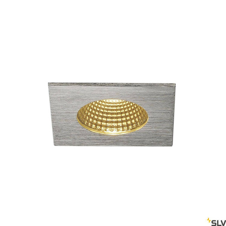 PATTA-I, lampa wpuszczana, LED, 3000K, kwadratowa, szczotkowane aluminium, 38°, z zasilaczem (114436) - SLV