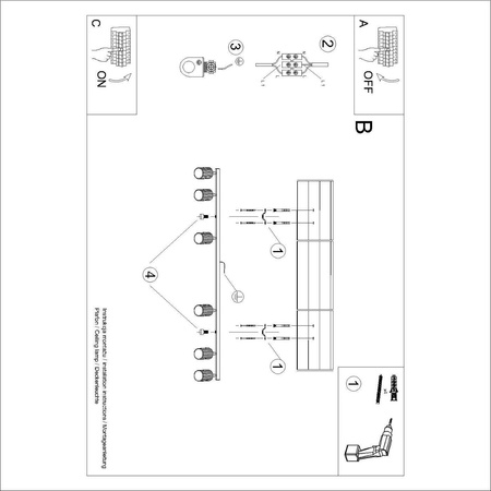 Plafon KARBON 6L ochra czerwona (SL.1642) - Sollux Lighting