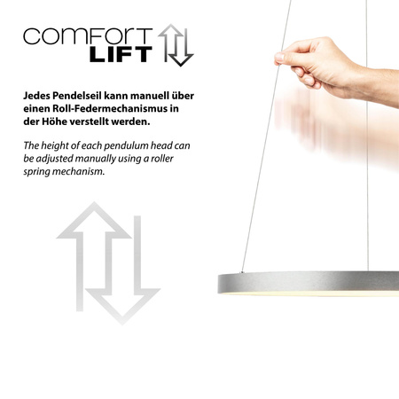 HOOP LAMPA WISZĄCA ALUMINIUM (2851-95) - Paul Neuhaus