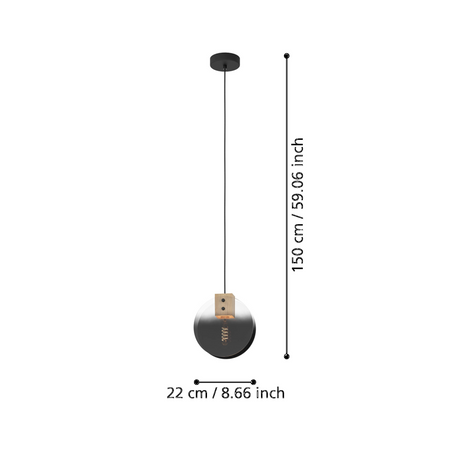 Lampa wisząca MILLENA czarna (390141) - EGLO