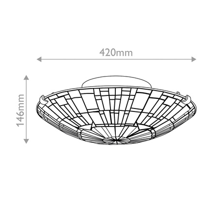 Lampa w stylu Tiffany - Plafon Reed Valiant brąz (QZ-REED-F-VB) - Elstead Lighting