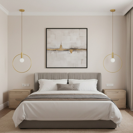 Złota lampa wisząca przy lustrze Bella 40 cm (DP0001A-400R) - Step into Design