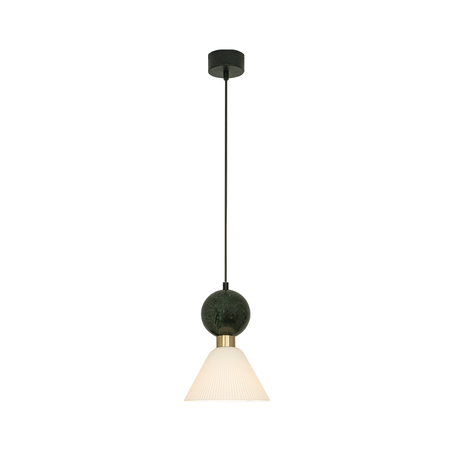 PENDANT LAMP E14 MAX 15W GREEN MARBLE - BRASS (23238 Zambelis) - Zambelis