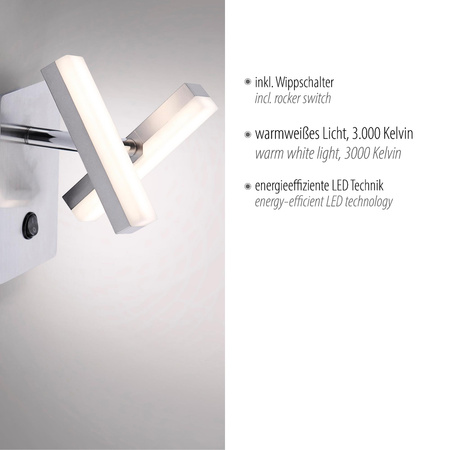 RICO KINKIET STALOWY (11276-55) - Paul Neuhaus