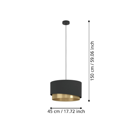 Lampa wisząca MANDERLINE czarna (39925) - EGLO