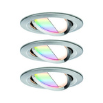 Zestaw Oprawa wbudowana Nova Plus Zigbee Coin RGBW ruchoma LED 3x7W 230V 51mm Żelazo Szczotkowane/Aluminium (PL92965) - PAULMANN