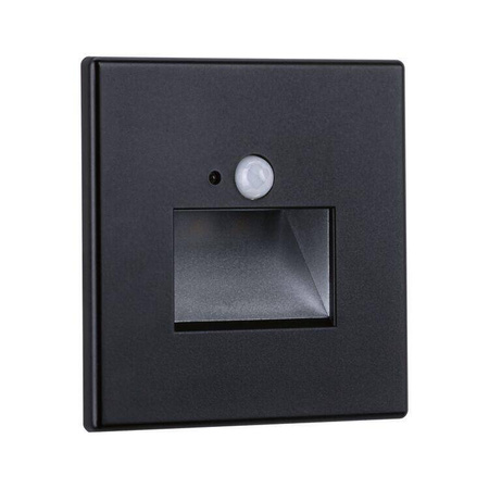 Oprawa przyschodowa EDGE LED czujnik ruchu i zmierzchu kwadrat 1x1,2W 120lm 2700K 230V czarny matowy / tworzywo sztuczne (PL93135) - PAULMANN